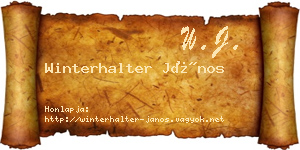 Winterhalter János névjegykártya