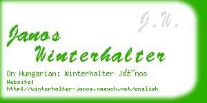 janos winterhalter business card